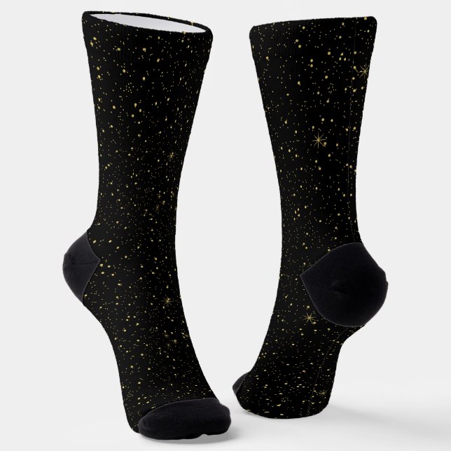 Schwarze und goldene Imitate Glitzer Textur-Bild d Socken (Gewinkelt)