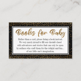 Schwarze und goldene Konfetti Buchanfragen Beilage Begleitkarte
