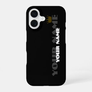 Schwarze und goldene königliche Kronen-Handyhülle  iPhone 16 Hülle