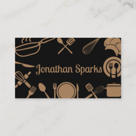 Schwarze und goldene Küchenkollektion Visitenkarte