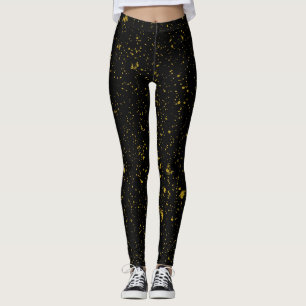 Schwarze und goldene Leggings