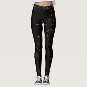 Schwarze und goldene Leggings