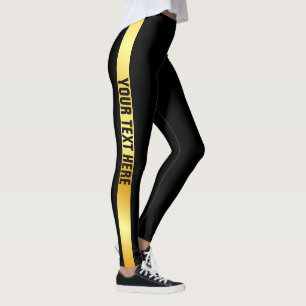 Schwarze und goldene Leggings: Vorlage für Namenst Leggings