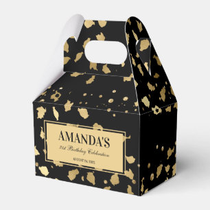 Schwarze und goldene Leoparden-Druck-Geschenkbox Geschenkschachtel