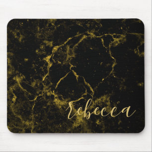 Schwarze und goldene Marmor-Granit-Mauspad-Unterla Mousepad