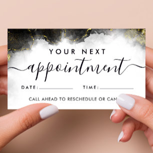 Schwarze und goldene moderne Kunst Flüssig-Aquarel Terminkarte