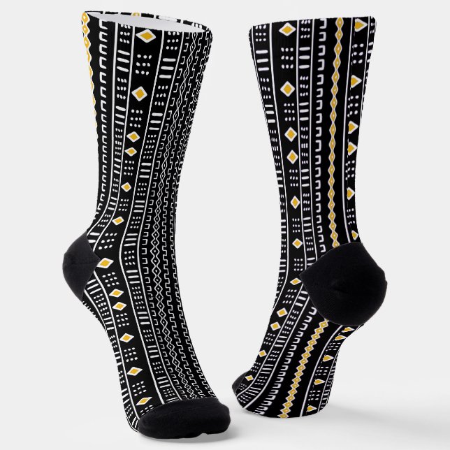 Schwarze und goldene moderne Schlammtuchsocken Socken (Gewinkelt)