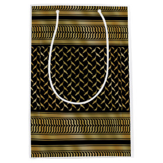 Schwarze und goldene palästinensische Kuffiyeh Mittlere Geschenktüte