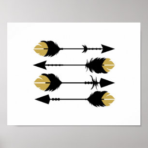 Schwarze und goldene Pfeile - Kunstdrucke Poster