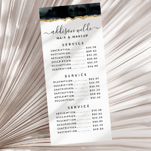 Schwarze und goldene Rackkarte Werbekarte