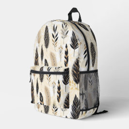 Schwarze und goldene Rucksack mit Federdruck