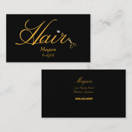 Schwarze und goldene Schere Elegant Visitenkarte