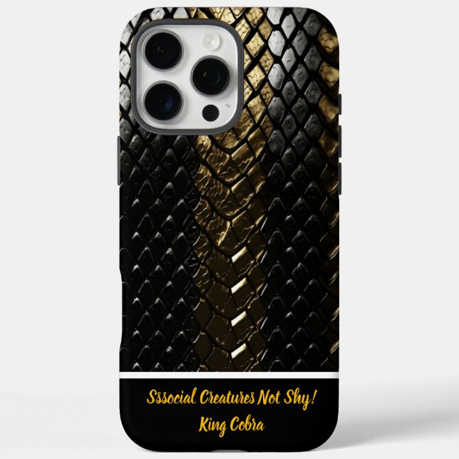 Schwarze und goldene Schlangenhaut Case-Mate iPhone Hülle (Rückseite)