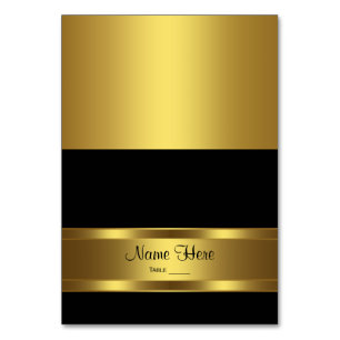 Schwarze und goldene Sitzkarte Tischnummer