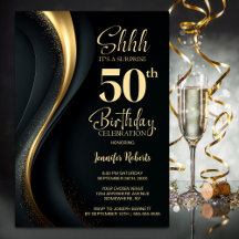 Schwarze und goldene Überraschungsparty zum 50. Ge