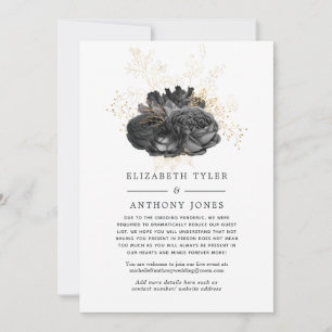 Schwarze und goldene Vintage-Halloween-Blumen für Ankündigung