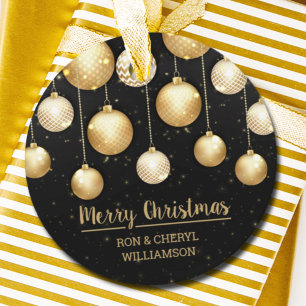 Schwarze und goldene Weihnachtsschmuck Geschenkanhänger