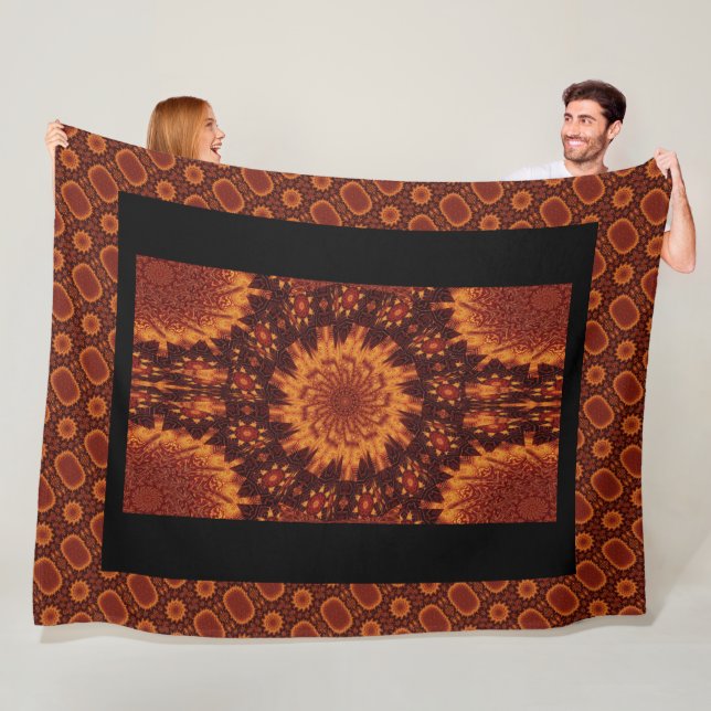 Schwarze und goldene Wildblumen 10 Fleecedecke (Beispiel)