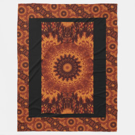 Schwarze und goldene Wildblumen 11 Fleecedecke