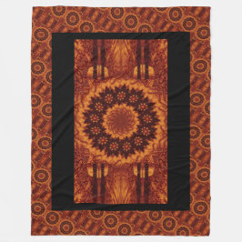 Schwarze und goldene Wildblumen 13 Fleecedecke