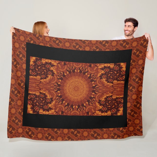 Schwarze und goldene Wildblumen 14 Fleecedecke (Beispiel)