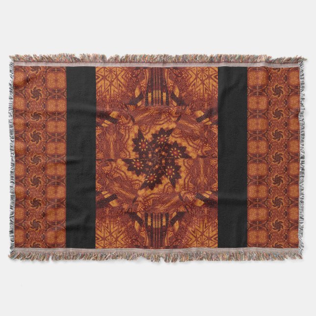 Schwarze und goldene Wildblumen 15 Decke (Vorderseite)