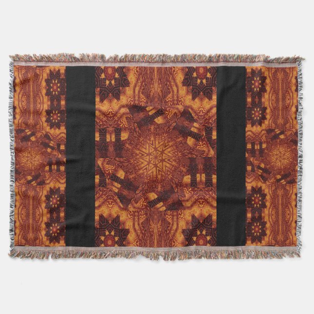 Schwarze und goldene Wildblumen 16 Decke (Vorderseite)