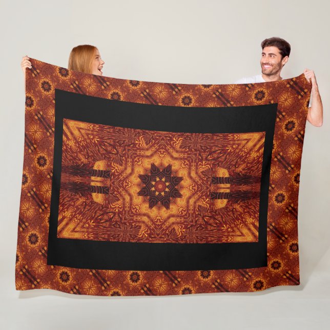 Schwarze und goldene Wildblumen 1 Fleecedecke (Beispiel)