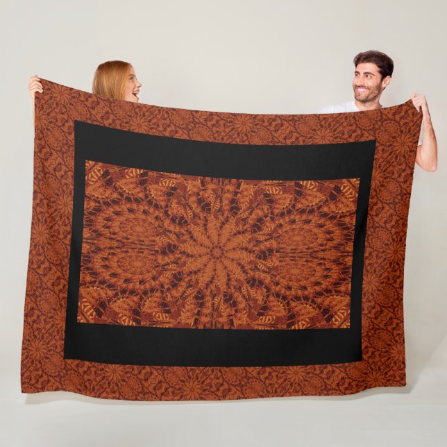 Schwarze und goldene Wildblumen 23 Fleecedecke (Beispiel)