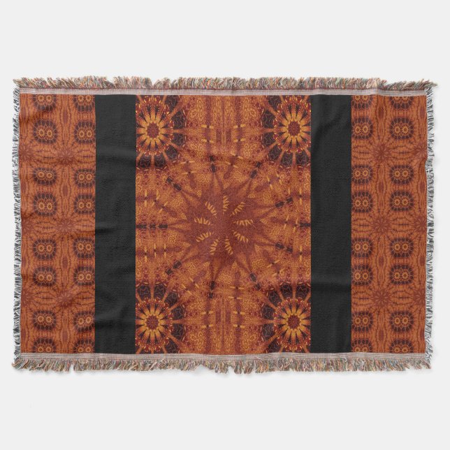 Schwarze und goldene Wildblumen 24 Decke (Vorderseite)