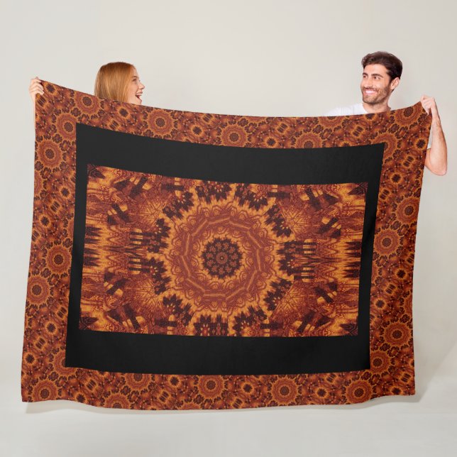 Schwarze und goldene Wildblumen 27 Fleecedecke (Beispiel)