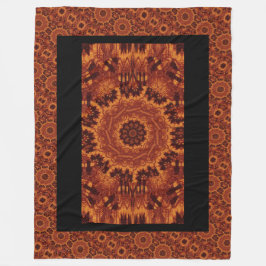 Schwarze und goldene Wildblumen 27 Fleecedecke