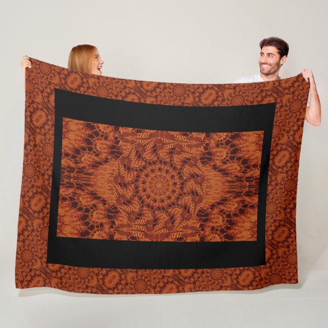 Schwarze und goldene Wildblumen 28 Fleecedecke (Beispiel)