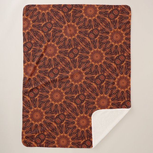 Schwarze und goldene Wildblumen 30 Sherpadecke (Vorderseite)