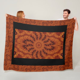 Schwarze und goldene Wildblumen 4 Fleecedecke