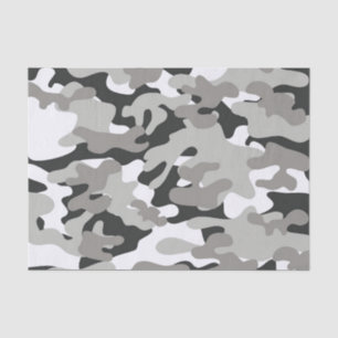 Schwarze und graue Camouflage Seidenpapier