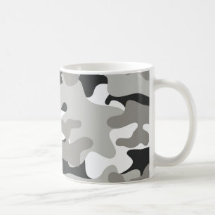 Schwarze und graue Camouflage Tasse