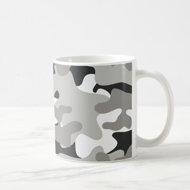 Schwarze und graue Camouflage Tasse (Rechts)