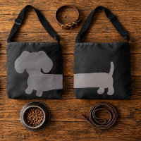 Schwarze und graue Dackel-Taschen-Tasche