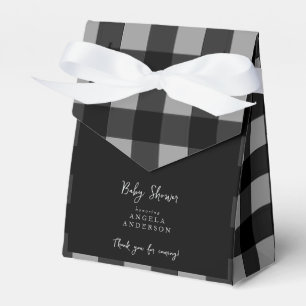 Schwarze und graue Gingham-Dusch-Dankeschön-Verpac Geschenkschachtel