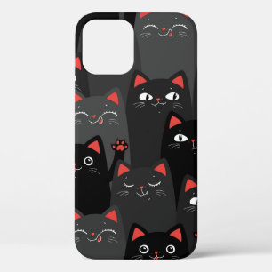 Schwarze und graue Katzen. Cartoon nahtlos. Vin Case-Mate iPhone Hülle