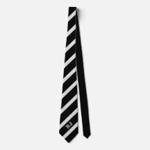 Schwarze und graue Krawatte mit Monogramm