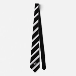 Schwarze und graue Krawatte mit Monogramm