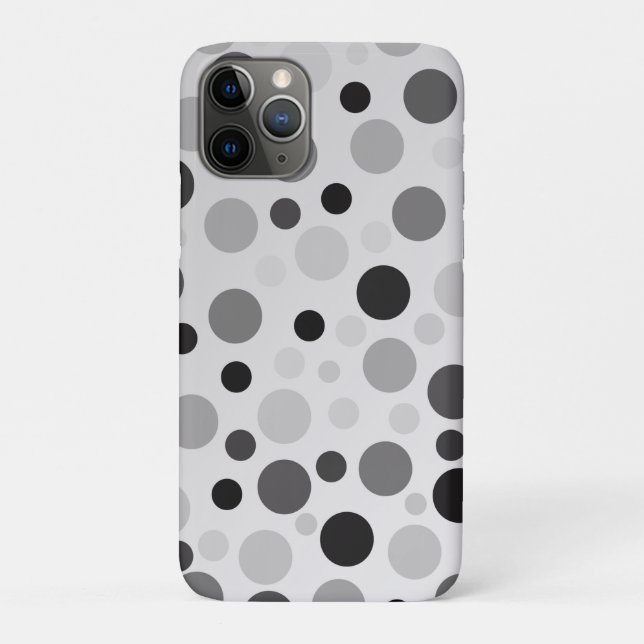 schwarze und graue Polka-Punkte, Case-Mate iPhone Hülle (Rückseite)