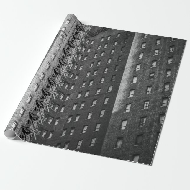 SCHWARZE UND GRAUKONKRETE GEBÄUDE GESCHENKPAPIER (Ungerollt)
