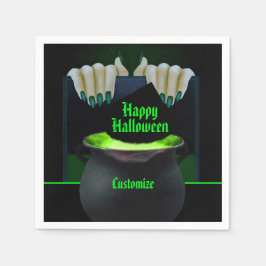 Schwarze und grüne Hexen Serviette