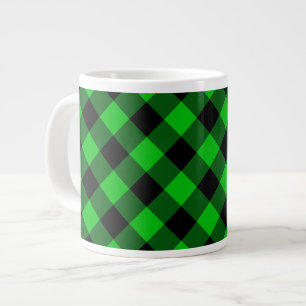 Schwarze und grüne Karo-Tasse Jumbo-Tasse