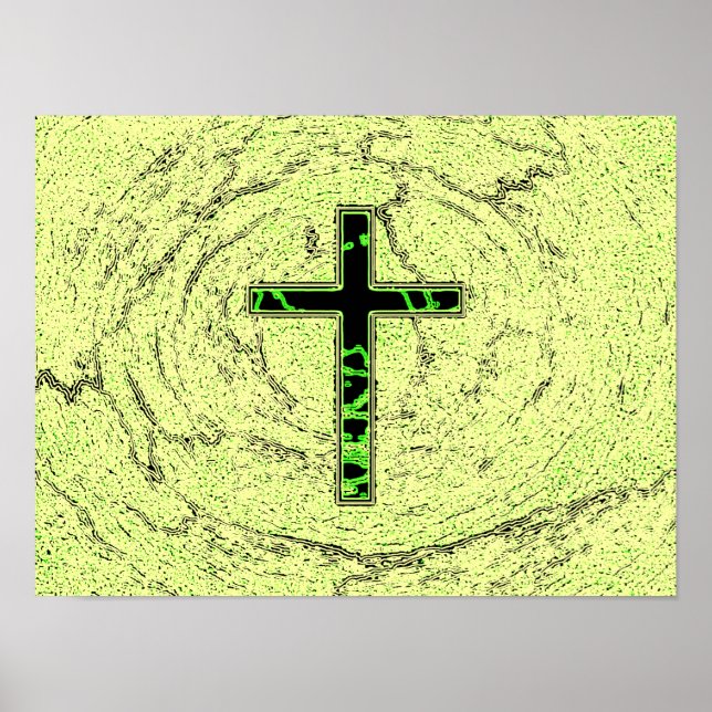 SCHWARZE UND GRÜNE KREUZEN MIT MARKE POSTER (Vorne)