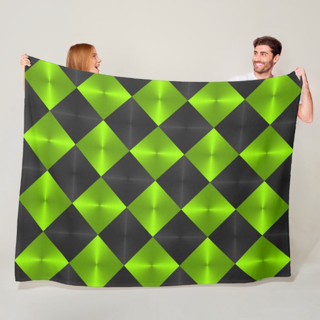 Schwarze und grüne Metallic-Aussichtsplattformen Fleecedecke (Beispiel)