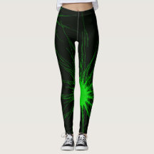 Schwarze und grüne NeonLeggings